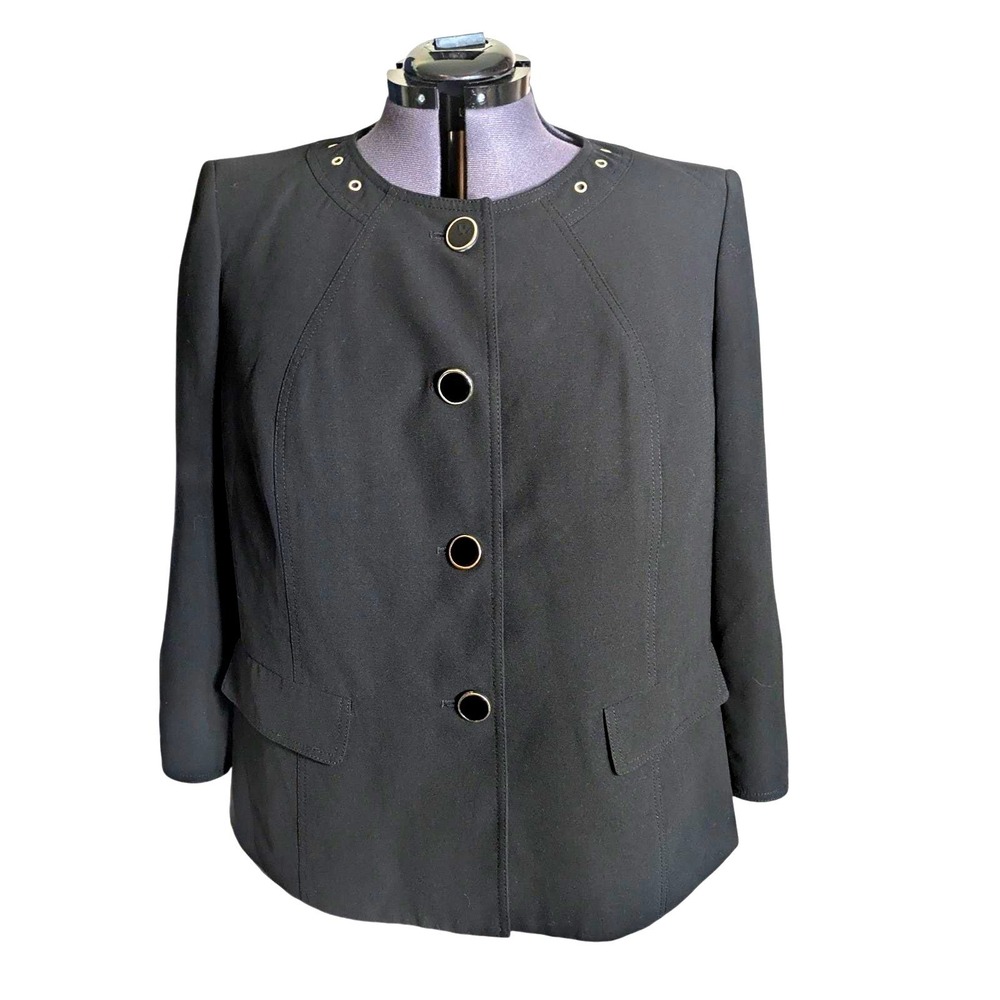 Vintage 90s Corporate Goth 2 Piece Suit 22W Business Casual Office Career